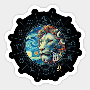 ZODIAC Leo - Astrological LEO - LEO - ZODIAC sign - Van Gogh style - 9 Sticker